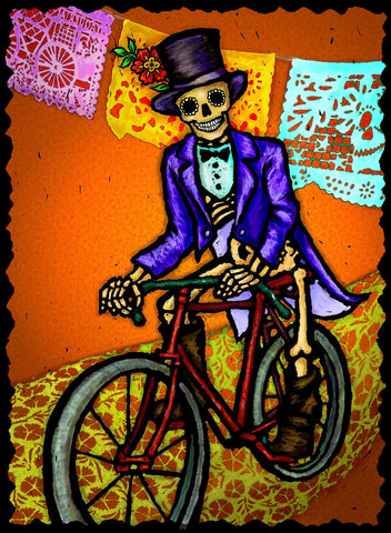 Bicyclist - Dia De Los Muertos #2100