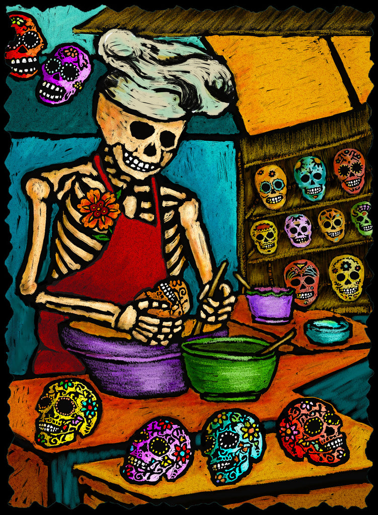 Sugar Skull Cook - Dia De Los Muertos #2103